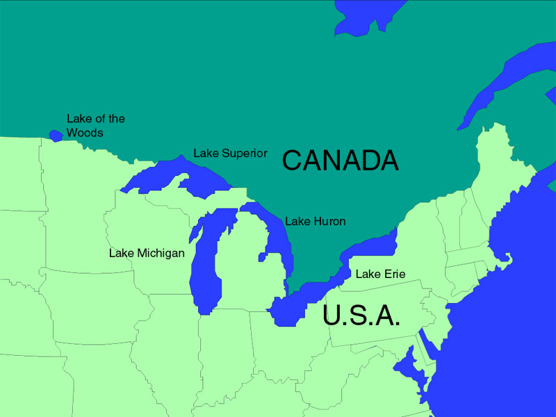 42nd Parallel Line On Us Map - Map